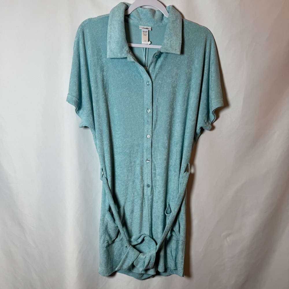 Andie Swim The Button Up Romper Cablu Terry